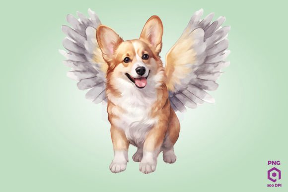Angel Corgi Dog with Wings