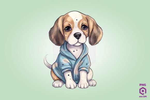 Beagle Dog in Pajamas