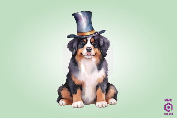 Bernese Mountain Dog in Magic Hat