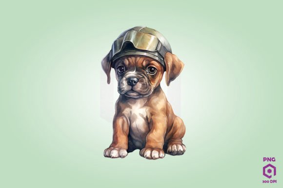 Boxer Dog in Helmet PNG