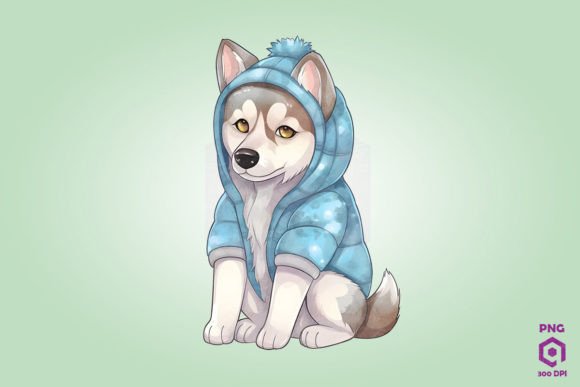 Cozy Siberian Husky Dog Clipart