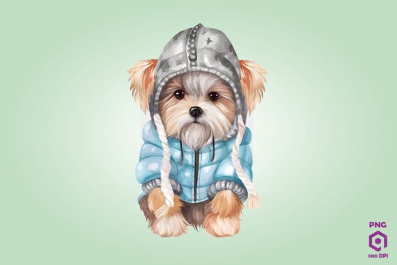Cozy Yorkshire Terrier Dog Clipart