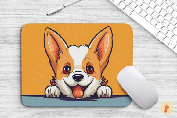 Cute Happy Corgi Mouse Pad Design