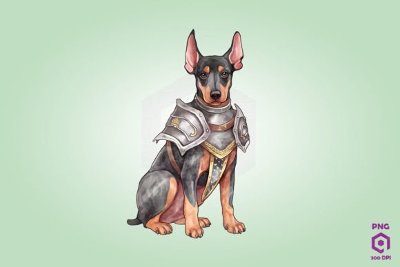 Doberman Pinscher Dog Wearing Armor