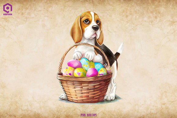 Easter Beagle Dog Clipart