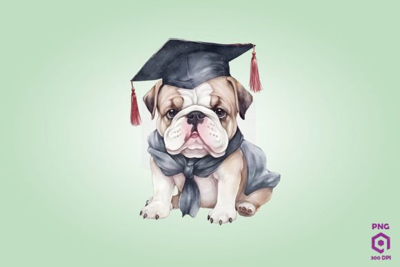 Graduation Bulldog Dog