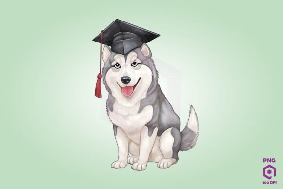 Graduation Siberian Husky Dog