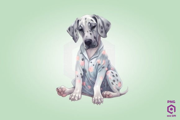 Great Dane Dog in Pajamas