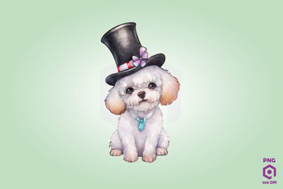 Poodle Dog in Magic Hat