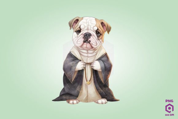 Priest Bulldog Dog Clipart