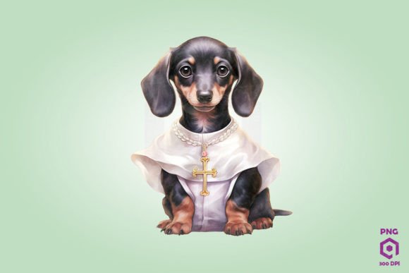 Priest Dachshund Dog Clipart
