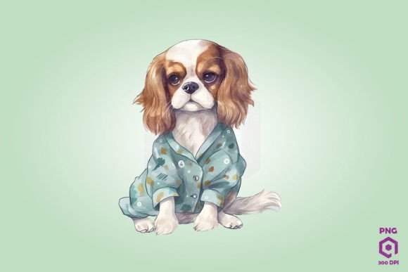 Spaniel Dog in Pajamas